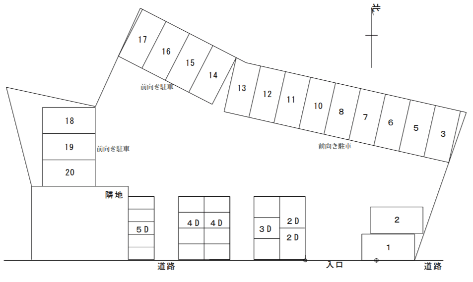 赤松町・高橋駐車場の駐車配置図