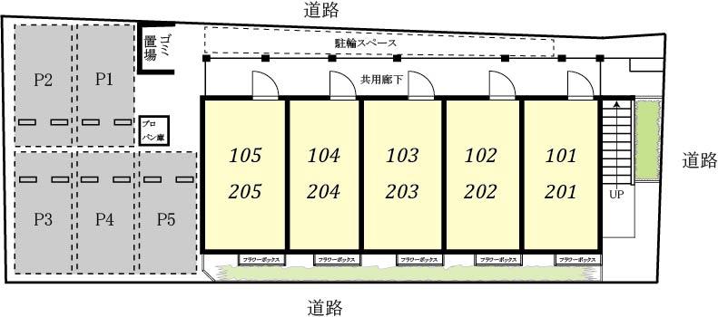 プレミール入間の駐車配置図