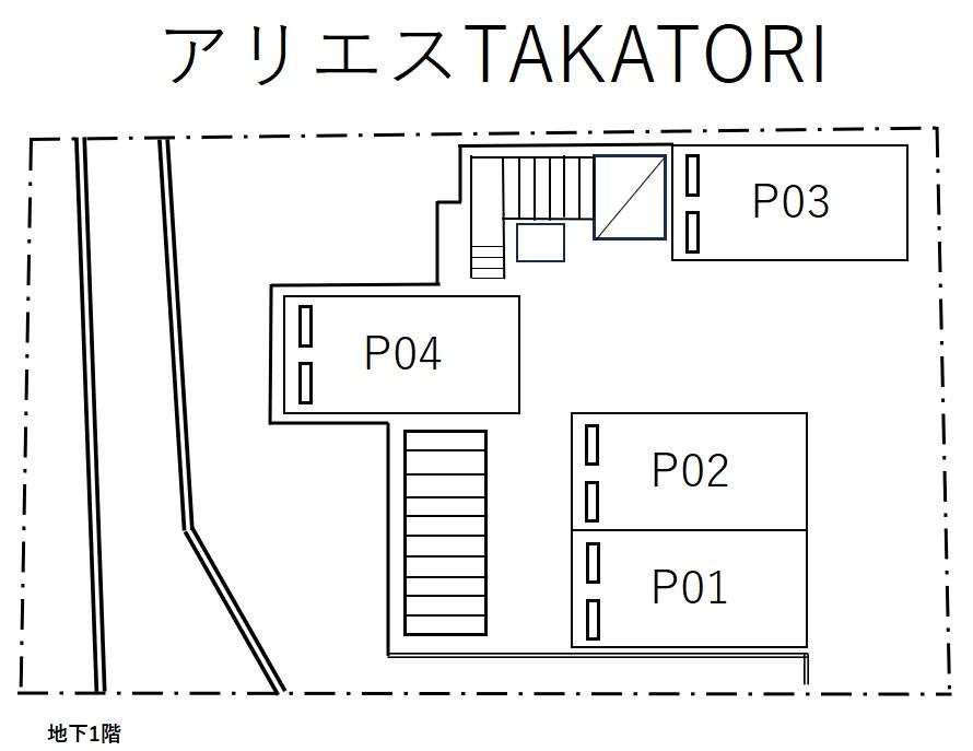 アリエスTAKATORIの駐車配置図