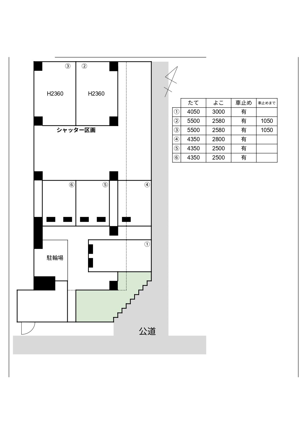 シャンブル萱島の駐車配置図