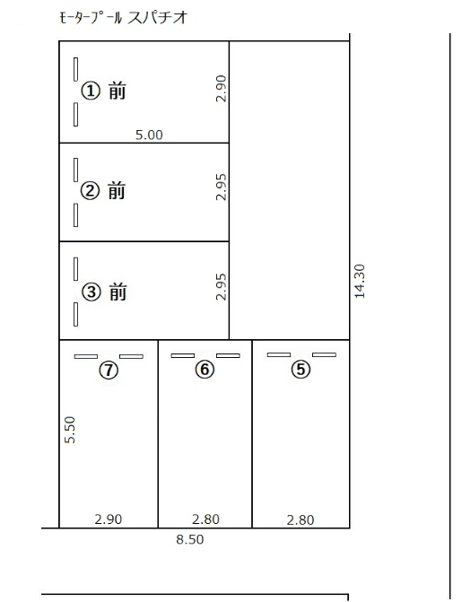 ﾓｰﾀｰﾌﾟｰﾙ スパチオの駐車配置図