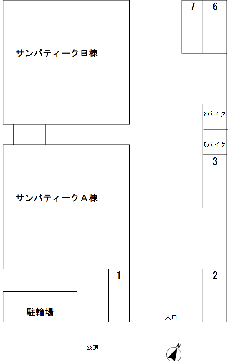 サンパティークパーキングの駐車配置図