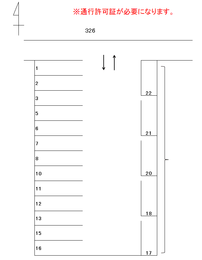 岩倉－326の駐車配置図