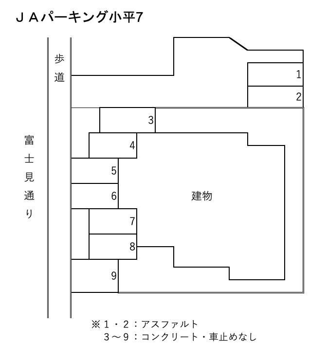 ＪＡパーキング小平7の駐車配置図