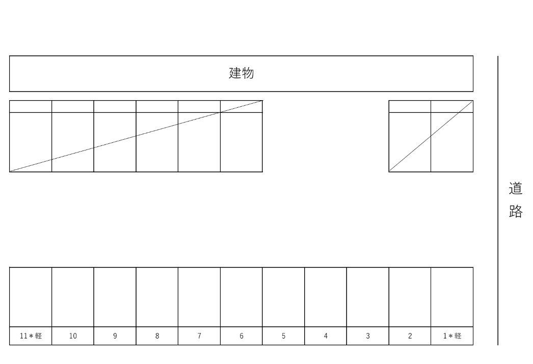 T-ONE駐車場の駐車配置図
