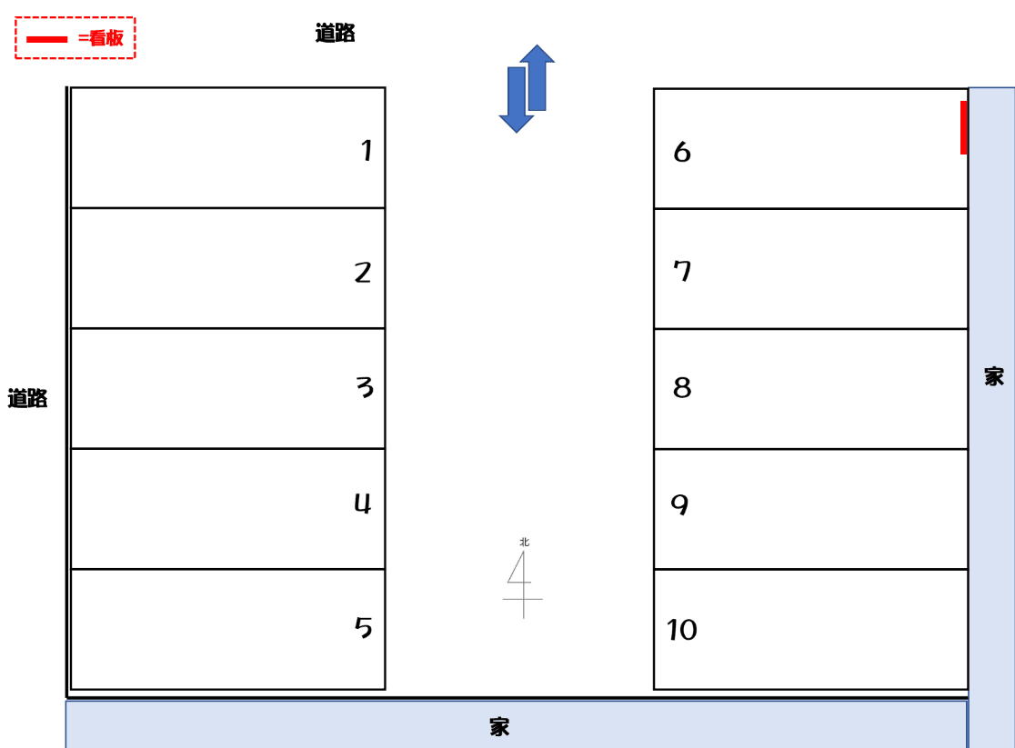 桑野2丁目駐車場の駐車配置図