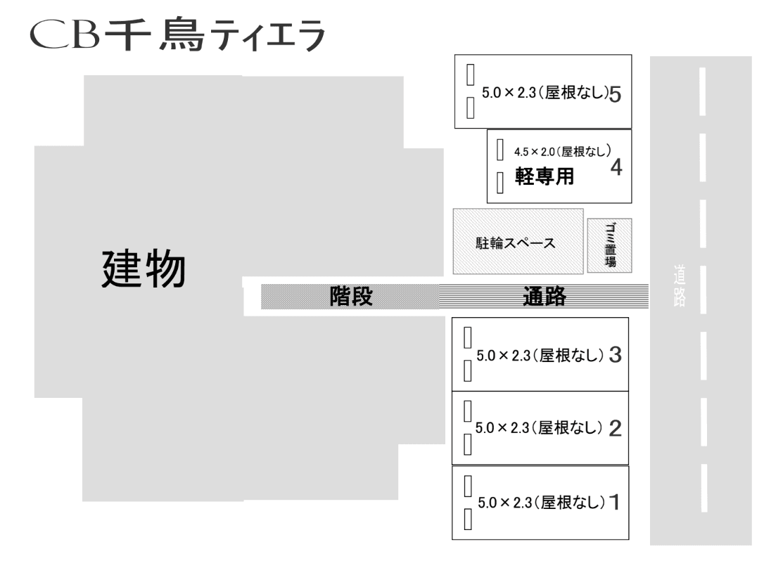 CB千鳥ﾃｨｴﾗの駐車配置図
