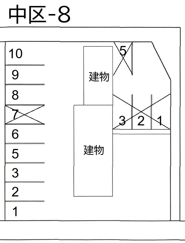 中区-8の駐車配置図