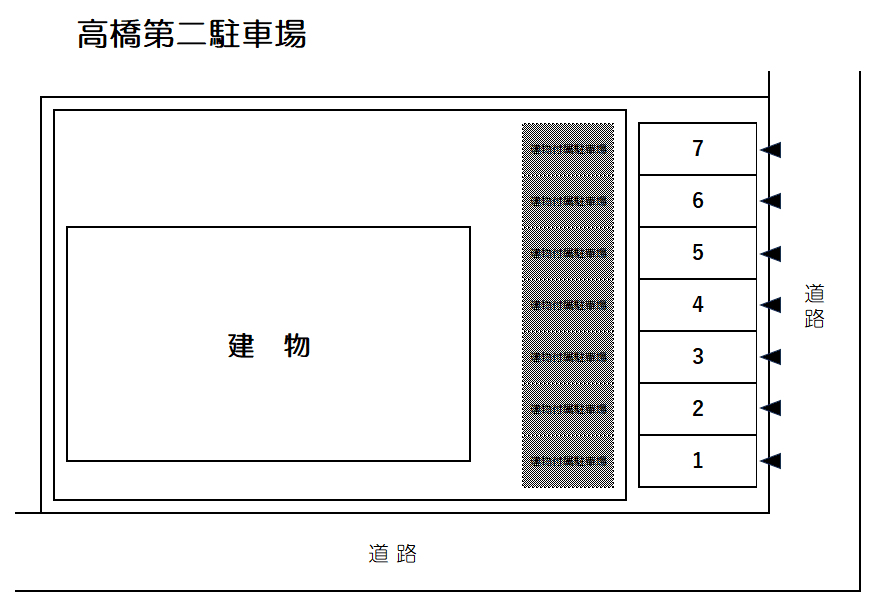 高橋第二駐車場の駐車配置図