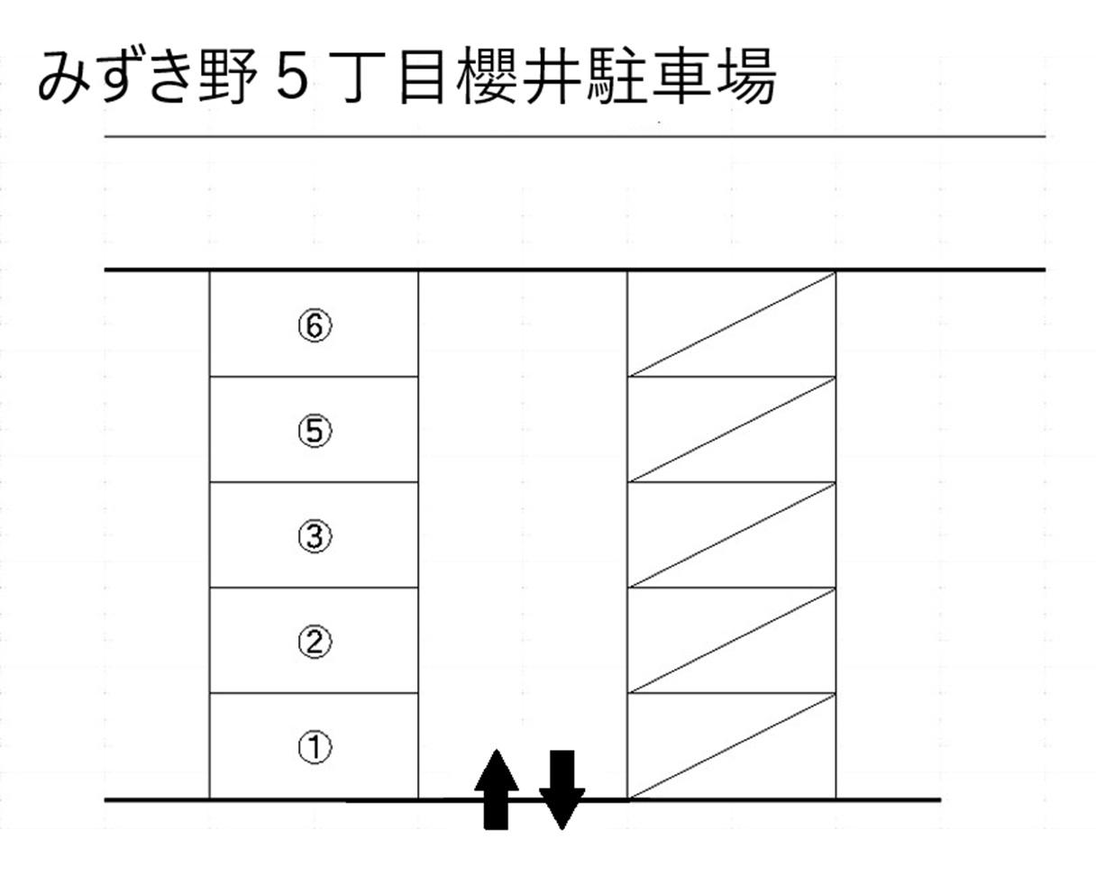 みずき野５丁目櫻井駐車場の駐車配置図