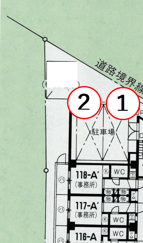 スカイコート鶴見第6の駐車配置図