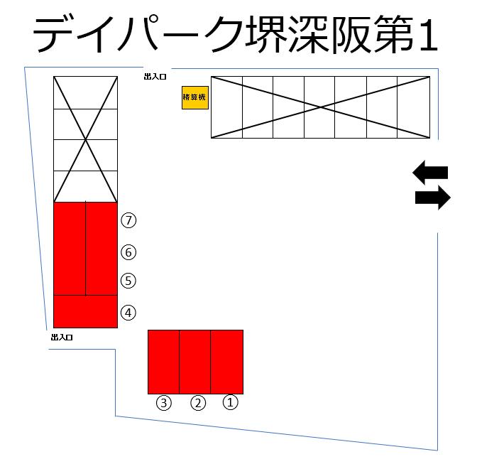 デイパーク堺深阪第1の駐車配置図