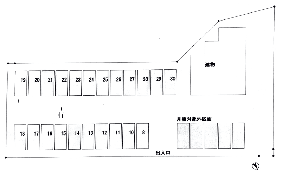 青葉2丁目駐車場の駐車配置図