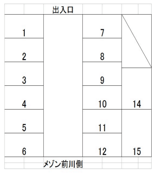 大城パーキング（３丁目）の駐車配置図