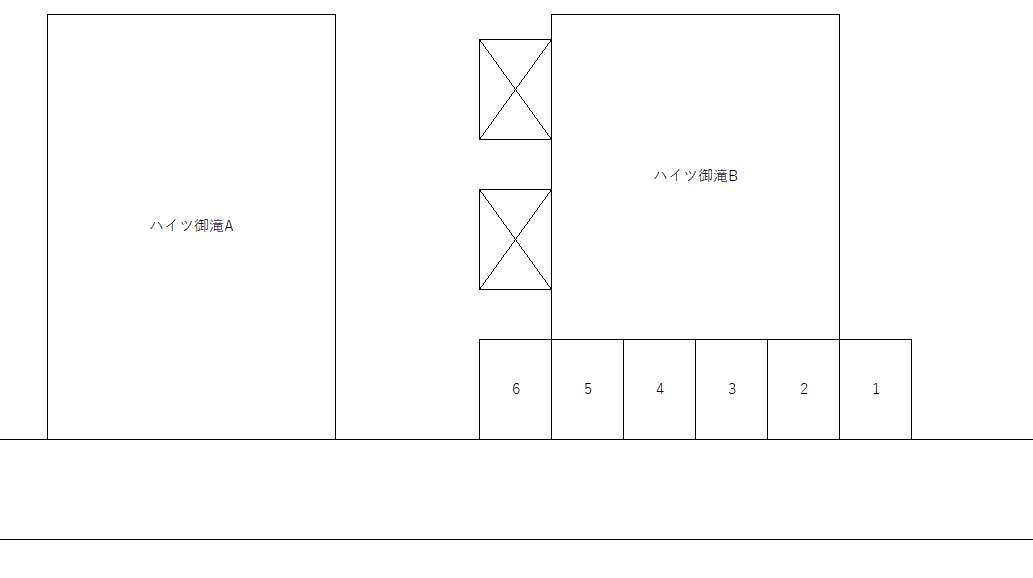 ハイツ御滝駐車場の駐車配置図