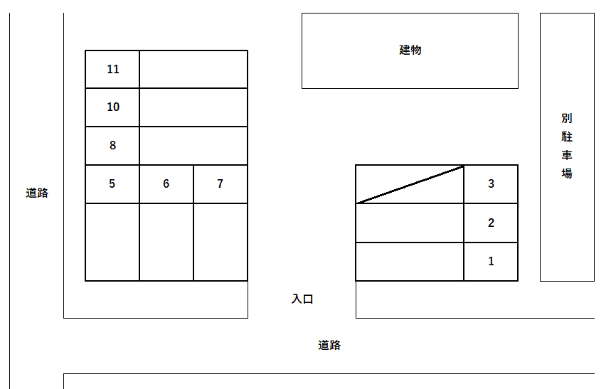 第２永井駐車場の駐車配置図