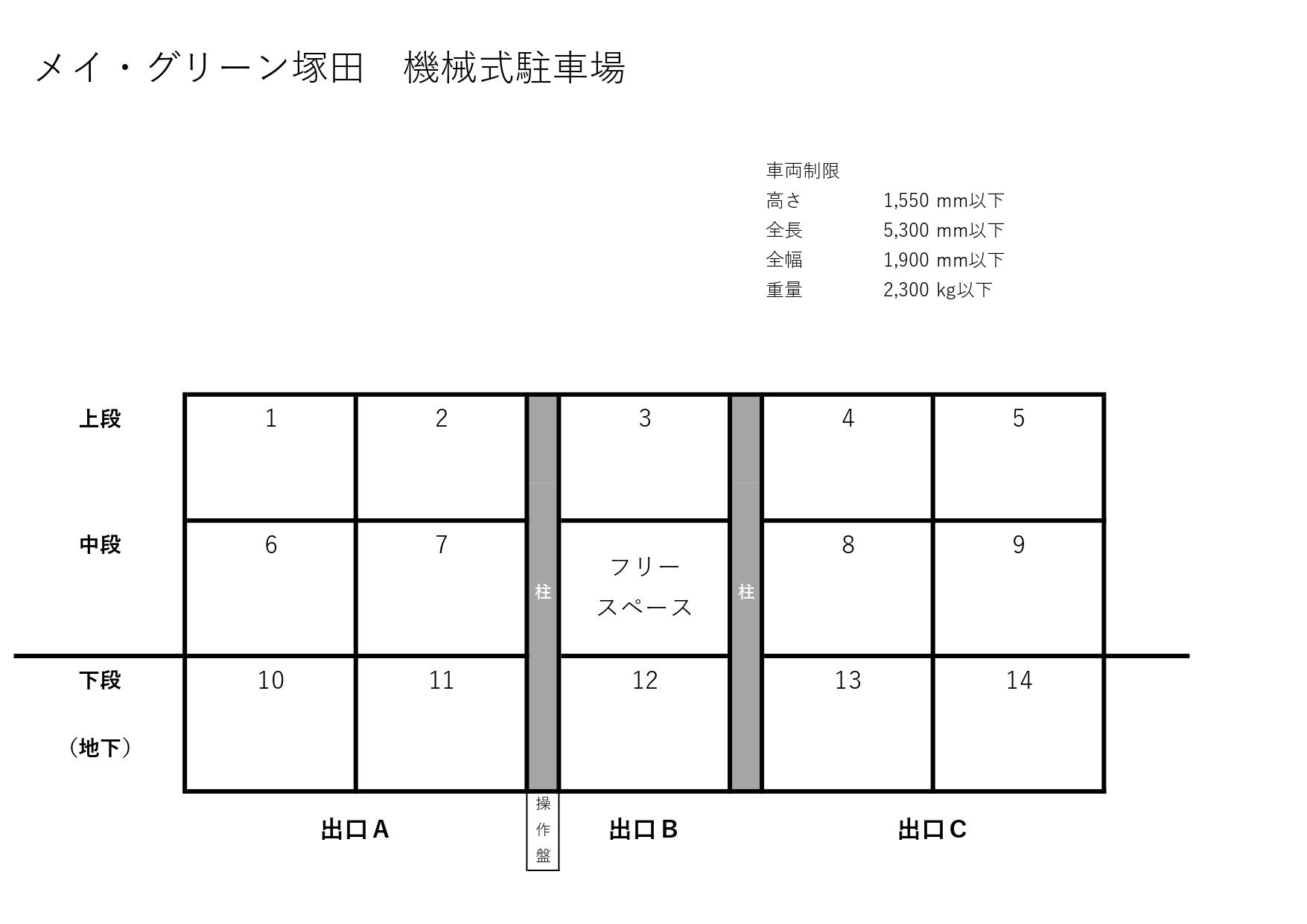 メイ・グリーン塚田　機械式駐車場の駐車配置図