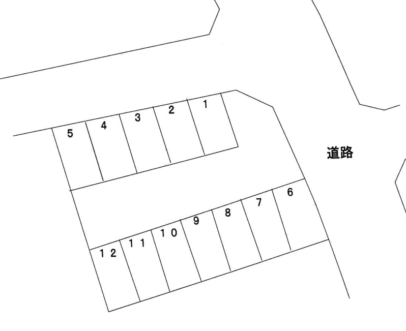 丸忠駐車場（松山）の駐車配置図
