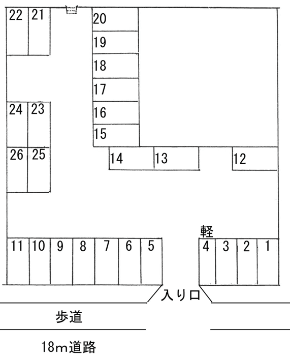 小川駐車場の駐車配置図