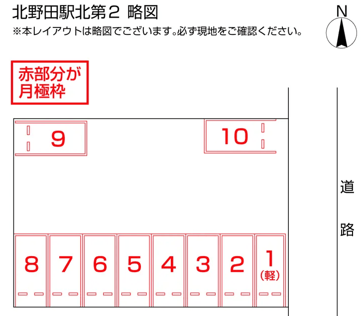 北野田駅北第２の駐車配置図