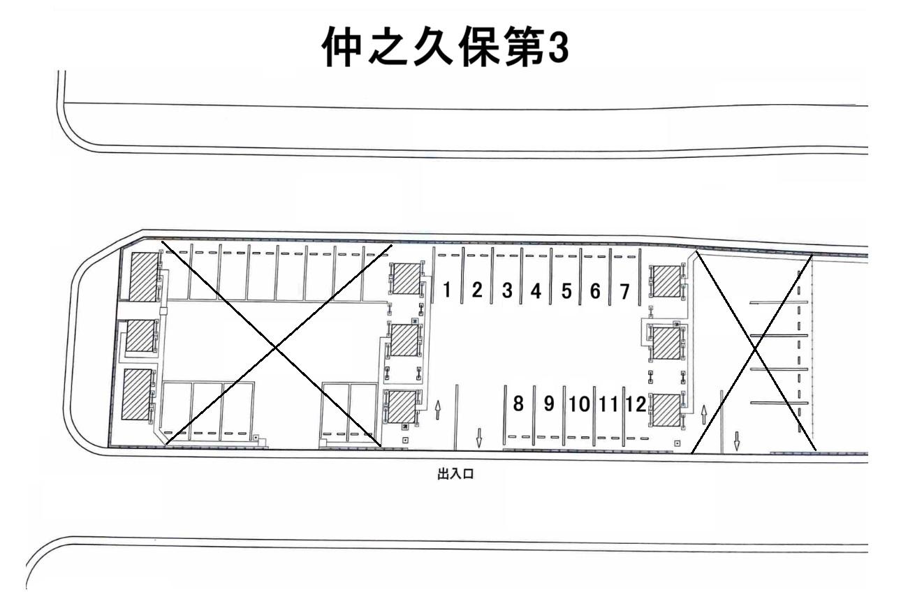 【TD】仲之久保第3駐車場の駐車配置図