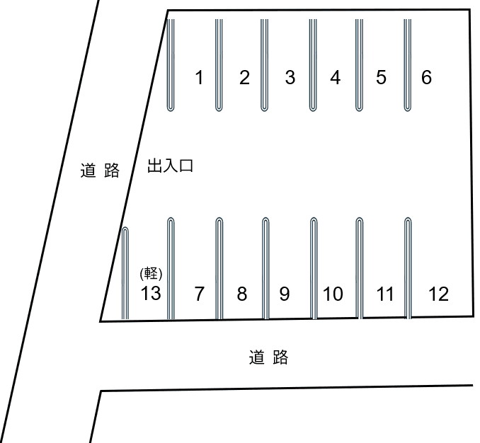 藤友パーキングの駐車配置図