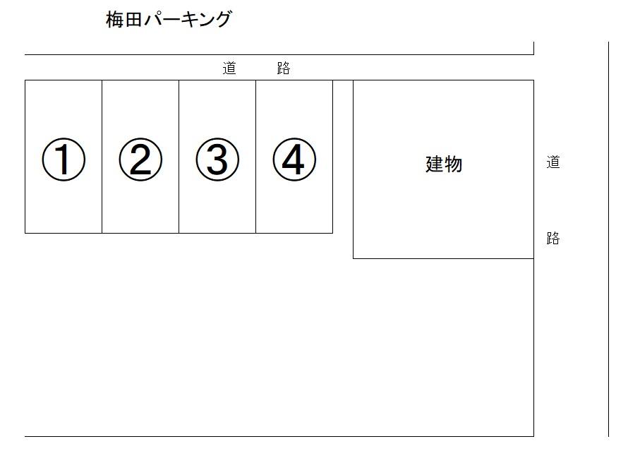 梅田パーキングの駐車配置図