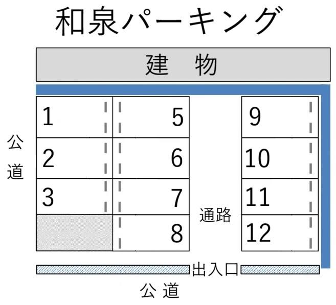 和泉パーキングの駐車配置図
