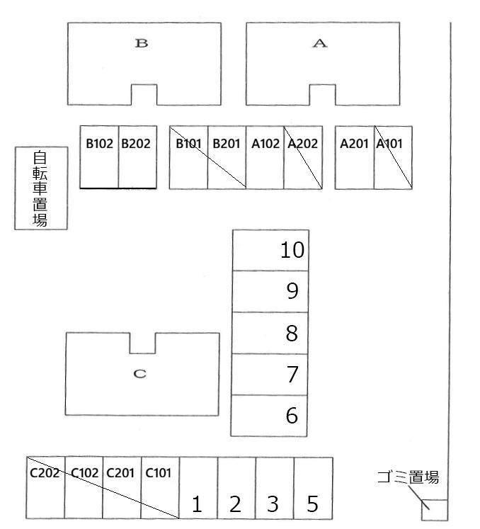 浜松市中央区天龍川町807-2駐車場の駐車配置図
