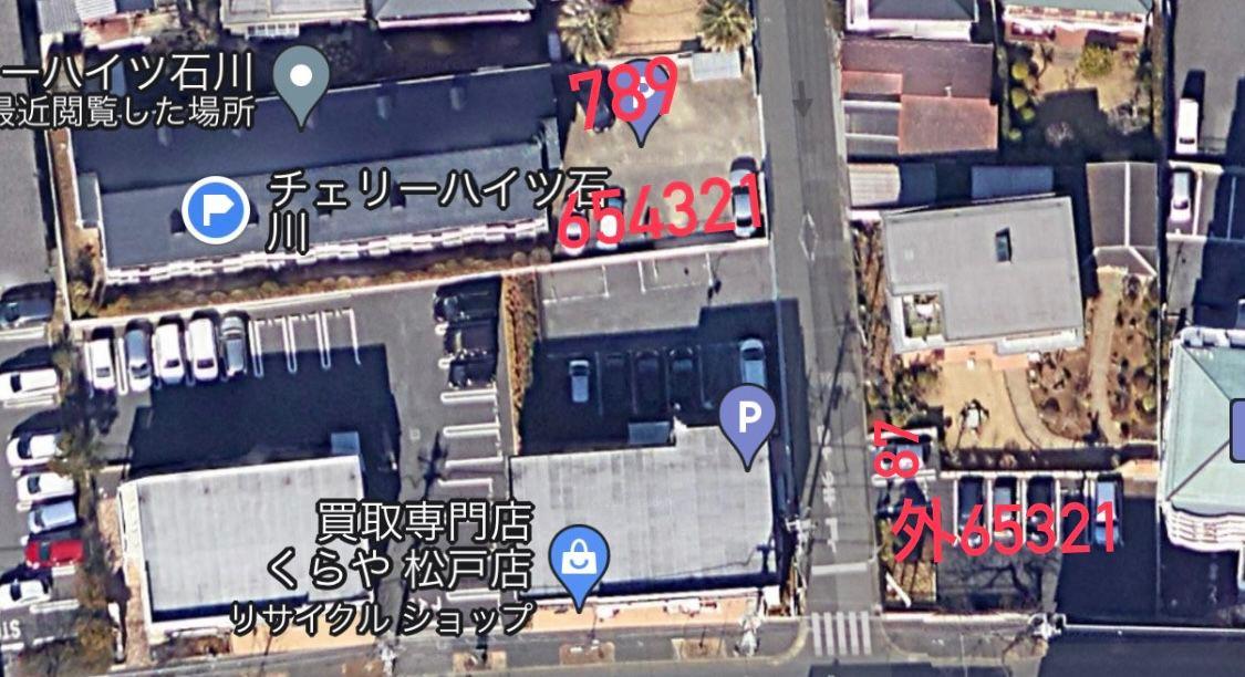 チェリーハイツ石川の駐車配置図