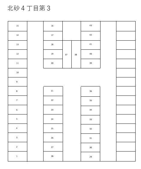 北砂４丁目第３の駐車配置図