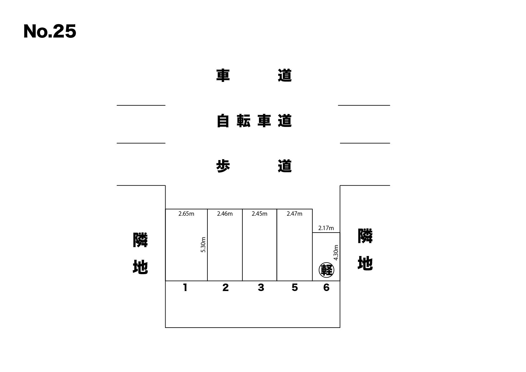 伊藤駐車場（No.25）の駐車配置図