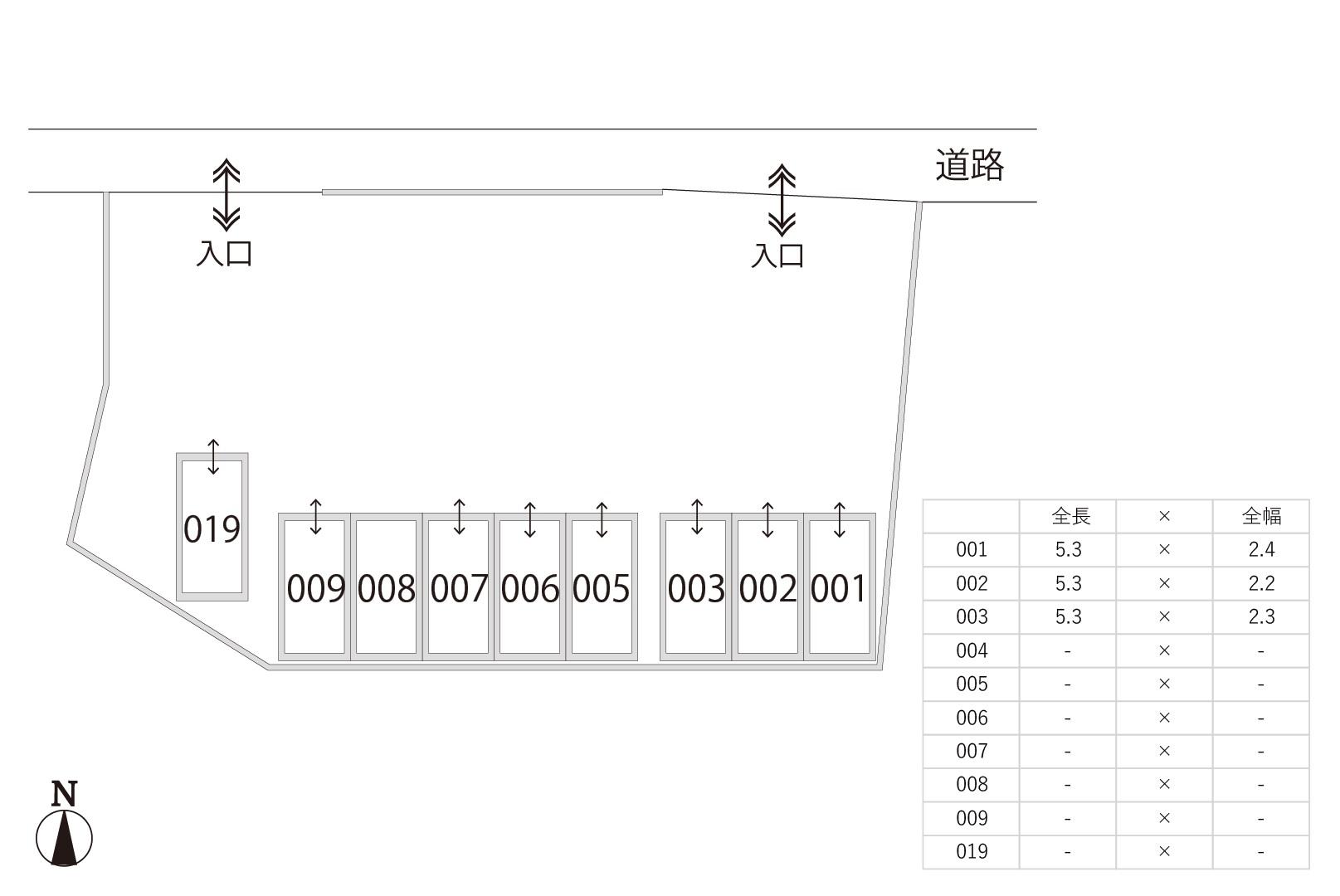 【985】橋場駐車場の駐車配置図