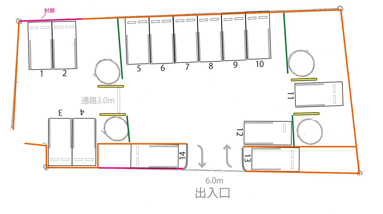 桜の町6丁目南センターパークの駐車配置図