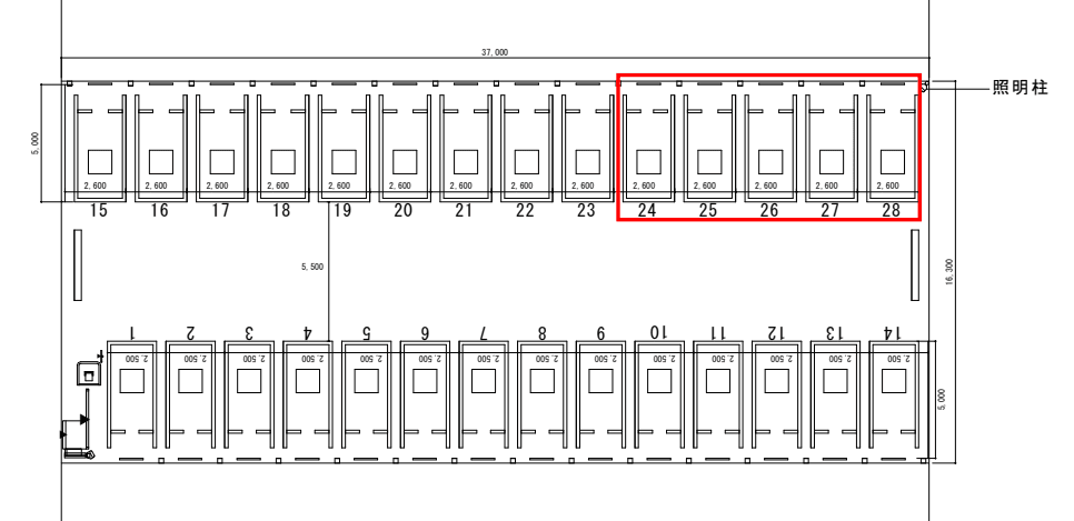 山本町南駐車場の駐車配置図
