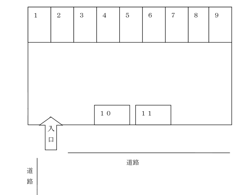 上古賀駐車場の駐車配置図