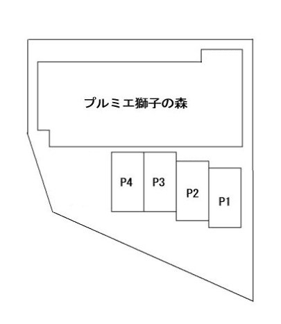 ﾌﾟﾙﾐｴ獅子の森駐車場の駐車配置図