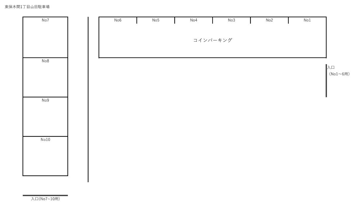 東保木間山田駐車場の駐車配置図