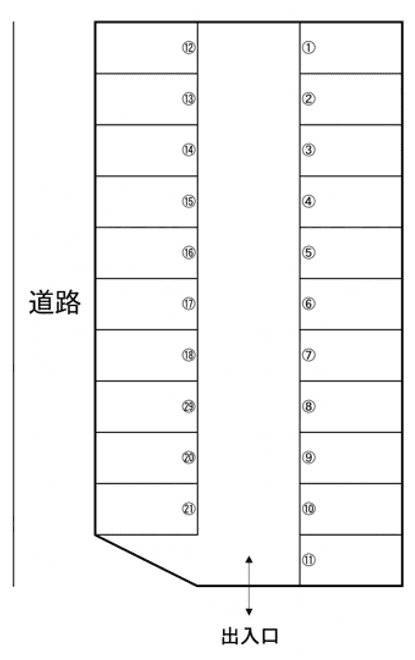 さい駐車場の駐車配置図