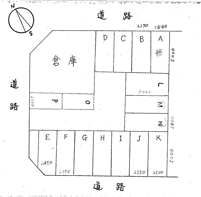 立浪ガレージの駐車配置図