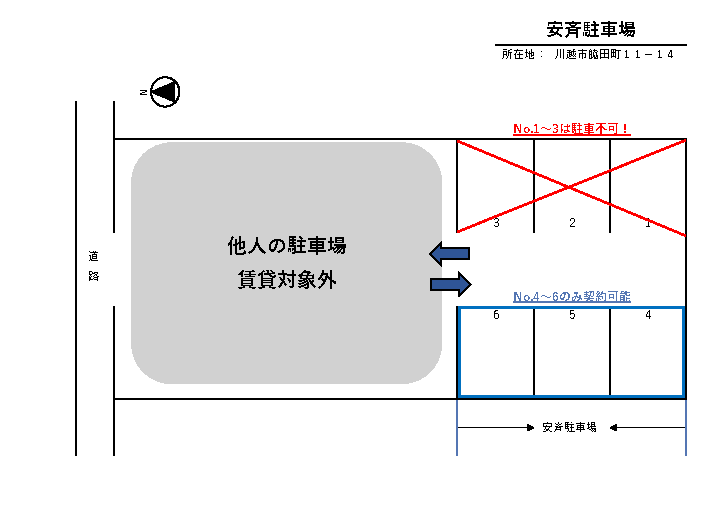 安斉駐車場の駐車配置図