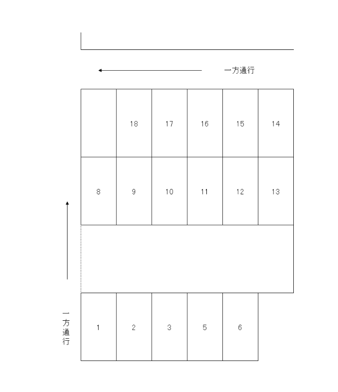 D-6 沓谷6丁目 和田貸駐車場の駐車配置図