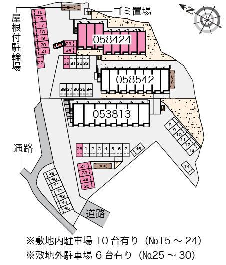 クレイノＫＡＺＵ１９(58424)の駐車配置図