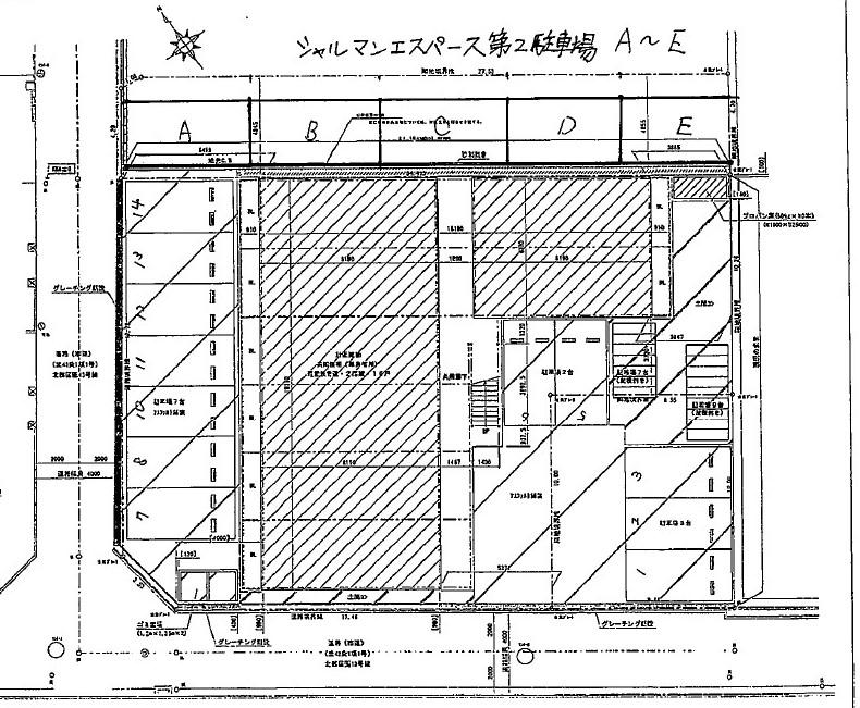 シャルマン エスパース 駐車場の駐車配置図