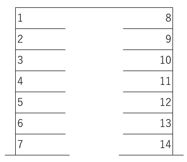大平台四丁目119-8,9の駐車配置図