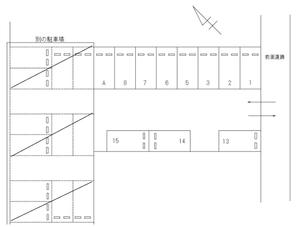 FK辻本通1丁目駐車場の駐車配置図