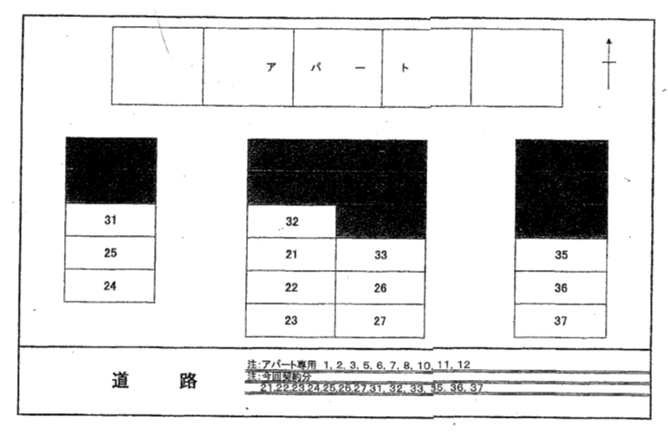 ラベリテ月極駐車場の駐車配置図