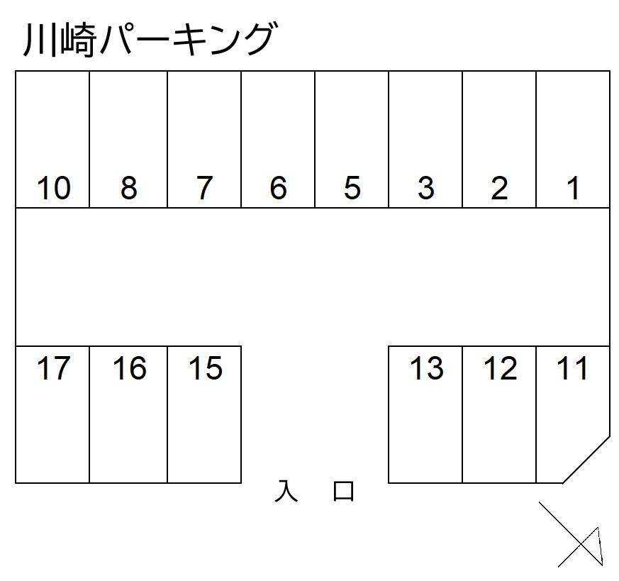 川崎パーキングの駐車配置図