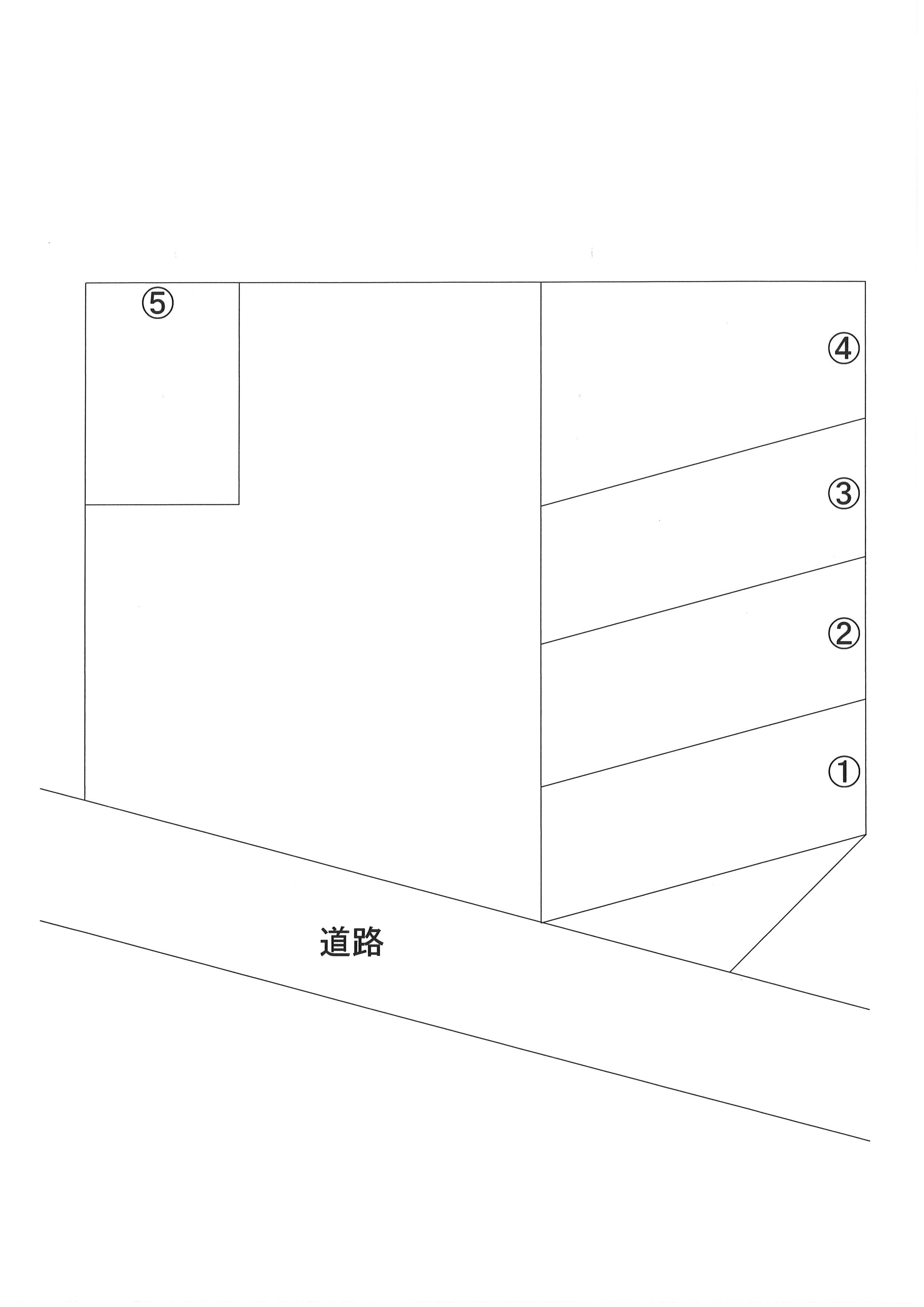 中間中央パーキングの駐車配置図