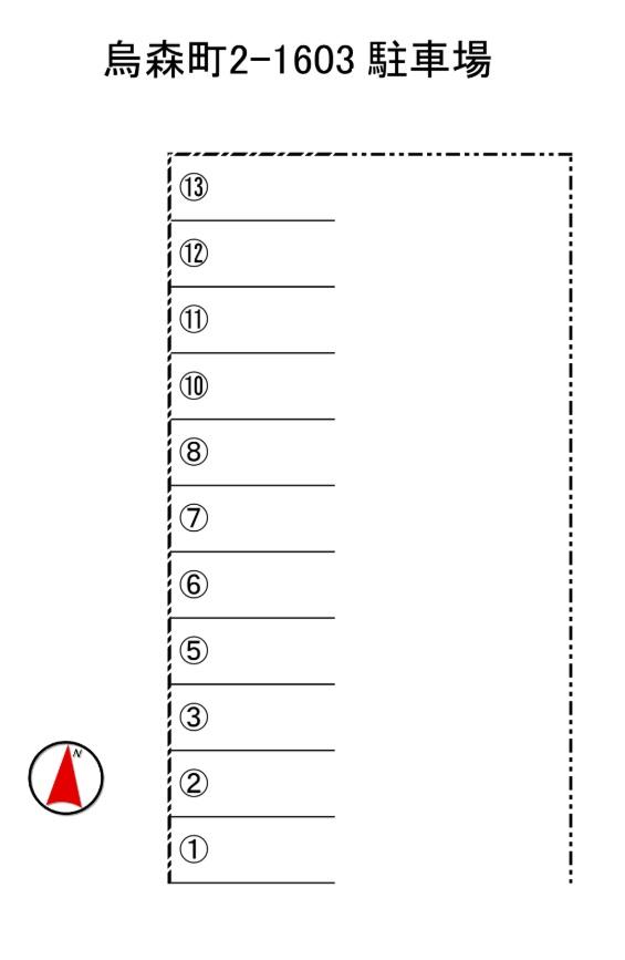 烏森町8-1603駐車場の駐車配置図
